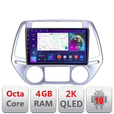 Navigatie Hyundai I20 2011-2014 manual si automat Android ecran Qled 2K Octa core 4+32 Kit-i20-2012+EDT-E409-2K
