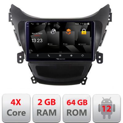 Navigatie Hyundai Elantra 2011-2013 5230-092 Android Ecran 720P Quad Core 2+64 carplay android auto