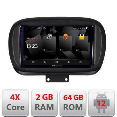 Navigatie Fiat 500 2014- 5230-539 Android Ecran 720P Quad Core 2+64 carplay android auto