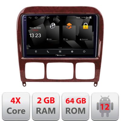 Navigatie Mercedes Clasa S 1998-2005 5230-220 Android Ecran 720P Quad Core 2+64 carplay android auto