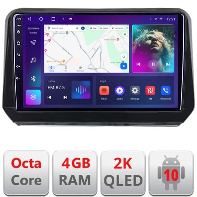 Navigatie Mitsubishi Outlander 2021- QLED 2K Octa core 4+32 DSP 360 Optic FHD internet gps radio carplay android auto kit-outlander2023+EDT-E410-2K