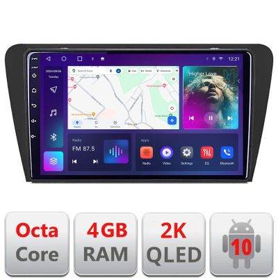 Navigatie Skoda Octavia 2014-2020 Manual C-279 Android Octa Core Ecran 2K QLED GPS 4G 4+32GB 360 KIT-279+EDT-E410-2K
