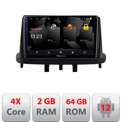 Navigatie Renault Megane 3 5230-145 Android Ecran 720P Quad Core 2+64 carplay android auto