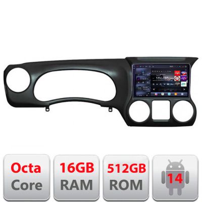Navigatie Jeep Wrangler 2014-2016 Android radio gps internet 8 core QLED 2K 12+256GB 360 Edotec