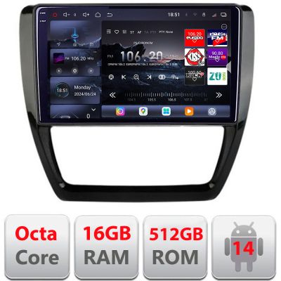 Navigatie VW Jetta 2011-2018 Edotec Kit-JETTEdotec Kit-15 8 core QLED 2K 12+256GB 360 Android Waze USB Navigatie Internet Youtube Radio