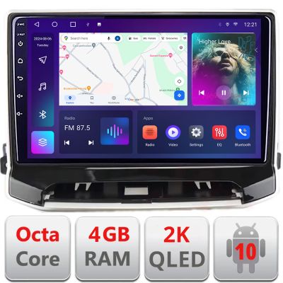 Navigatie Jeep Compass 2021- QLED 2K Octa core 4+32 DSP 360 Optic FHD internet gps radio carplay android auto kit-compass2021+EDT-E410-2K