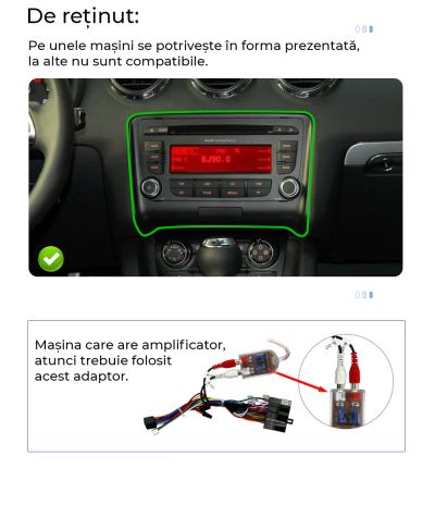Navigație Audi TT MK2 8J 2006 - 2014, 7 inci