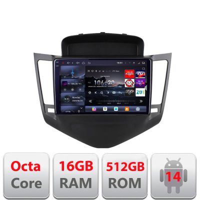 Navigatie Chevrolet Cruze 2008-2015 Edotec Kit-045 8 core QLED 2K 12+256GB 360 Android Waze USB Navigatie Internet Youtube Radio