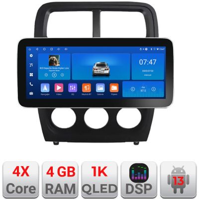 Navigatie Dodge Caliber 2010-2012 K-caliber Edotec 4+64 12.3 inch Incell 1K android Wifi 5Ghz gps internet S