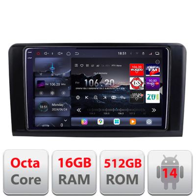 Navigatie Mercedes ML GL 2005-2012 Edotec Kit-213 8 core QLED 2K 12+256GB 360 Android Waze USB Navigatie Internet Youtube Radio