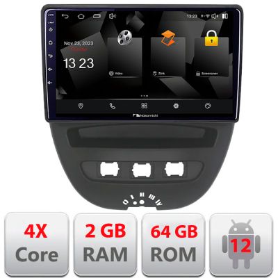 Navigatie Citroen C1 Peugeot 107 Toyota Aygo 2005-2014 Android Ecran 720P Quad Core 2+64 carplay android auto v2