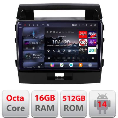 Navigatie Toyota LandCruiser 2008-2015 Edotec Kit-381 8 core QLED 2K 12+256GB 360 Android Waze USB Navigatie Internet Youtube Radio v1