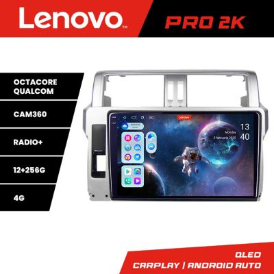Navigatie Toyota Landcruiser J150 Prado 2014-2017 Lenovo Kit-065 8 core QLED 2K 12+256 360 Android Waze USB Navigatie Internet Youtube Radio