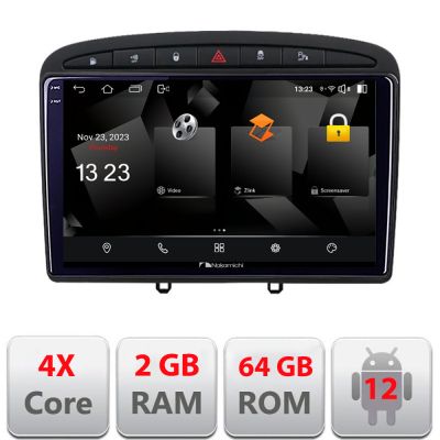 Navigatie Peugeot 308 Quad Core 5230-038 Android Ecran 720P Quad Core 2+64 carplay android auto