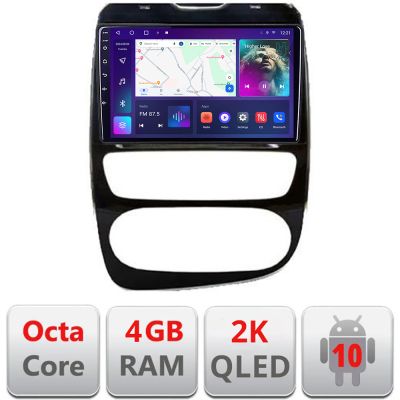 Navigatie Renault Clio 4 V2 C-468 Android Octa Core Ecran 2K QLED GPS 4G 4+32GB 360 KIT-468+EDT-E410-2K