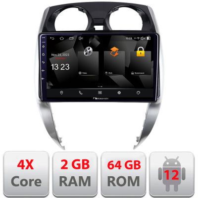Navigatie Nisan Note 2012-2019 Android Ecran 720P Quad Core 2+64 carplay android auto