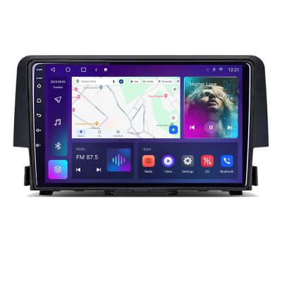 Navigatie Honda Civic 2016-2020 C-669 Android Octa Core Ecran 2K QLED GPS 4G 4+32GB 360 KIT-669+EDT-E409-2K