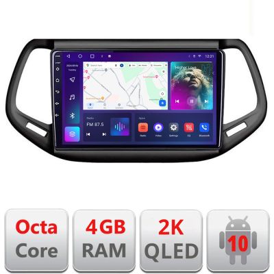 Navigatie Jeep Compass 2017 Manual C-732 Android Octa Core Ecran 2K QLED GPS 4G 4+32GB 360 KIT-732+EDT-E410-2K
