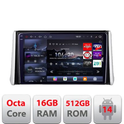 Navigatie Toyota RAV4 Suzuki Across 2018+ 8 core QLED 2K 12+256GB 360 Android Waze USB Navigatie Internet Youtube Radio Edotec