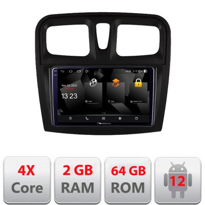 Navigatie Dacia Sandero 2012-2020 var B Android radio gps internet Octa core 2+64 carplay android auto