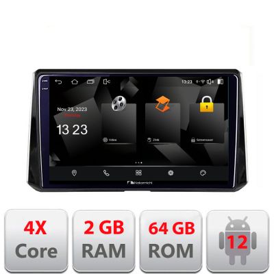 Navigatie Toyota Corolla/Auris 2018- 5230-388 Android Ecran 720P Quad Core 2+64 carplay android auto