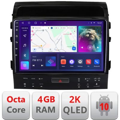 Navigatie Toyota Landcruiser 200 V8 2007-2015 cu navi si 360 Android ecran Qled 2K Octa core 4+32 KIT-381-360+EDT-E409-2K