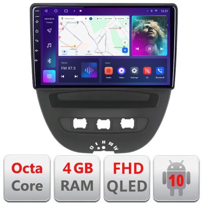 Navigatie Citroen C1 Peugeot 107 Toyota Aygo 2005-2014 Android radio gps internet quad core 4+64 carplay android auto KIT-C1+EDT-E310v3 v2