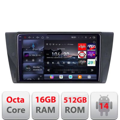 Navigatie BMW Seria 3 E90 2006-2011 Edotec Kit-095 8 core QLED 2K 12+256GB 360 Android Waze USB Navigatie Internet Youtube Radio