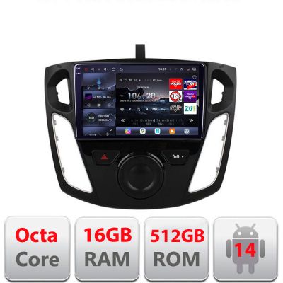 Navigatie Ford Focus 3 2011-2018 Edotec Kit-150 8 core QLED 2K 12+256GB 360 Android Waze USB Navigatie Internet Youtube Radio