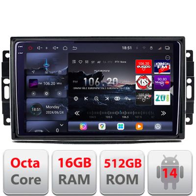 Navigatie Chrysler Jeep Edotec Kit-202 8 core QLED 2K 12+256GB 360 Android Waze USB Navigatie Internet Youtube Radio v1