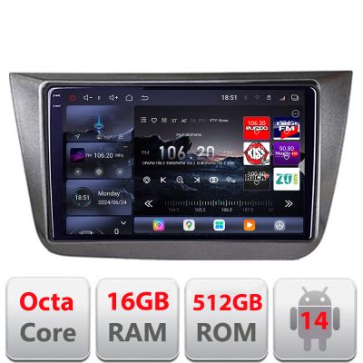 Navigatie Seat Altea 2005-2014 Android radio gps internet 8 core QLED 2K 12+256GB 360 Edotec