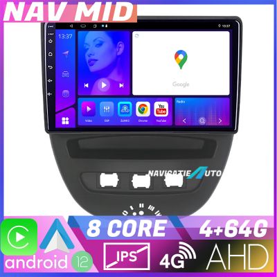 Navigatie Citroen C1 Peugeot 107 Toyota Aygo 2005-2014 Octa Core EDOTEC-LITE Android Ecran 720P Octa Core 4+64 Carplay  Android auto v2