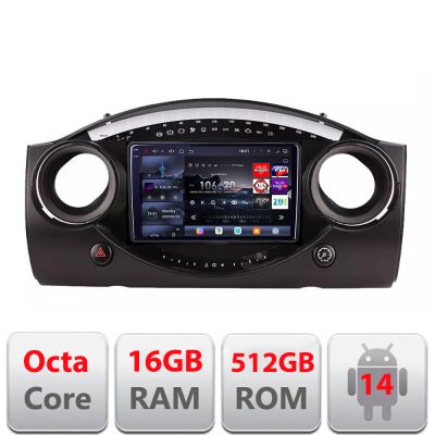 Navigatie Mini intre anii 2004-2006 Android radio gps internet 8 core QLED 2K 12+256GB 360 Edotec