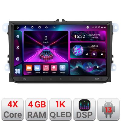 Navigatie VW Skoda Seat Edotec Incell 9 inch 1K  4+64 carplay android auto radio internet Wifi 5Ghz EDT-E205-RK