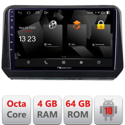 Navigatie Mitsubishi Outlander 2021- Nakamichi NAM5510 Qled Octa Core 720p 4+64 DSP 360 camera carplay android auto