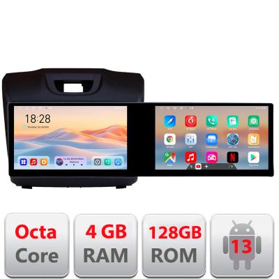 Navigatie Isuzu D-Max Kit-2234 Edotec 2 ecrane  8 core 4+128 21.6 inch Incell android Wifi 5Ghz gps internet  v1