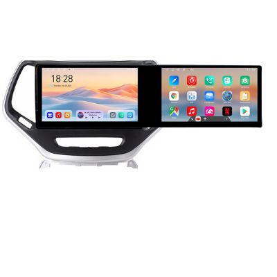 Navigatie Jeep Cherokee 2014-2019 Manual Kit-248 Edotec 2 ecrane  8 core 4+128 21.6 inch Incell android Wifi 5Ghz gps internet 32