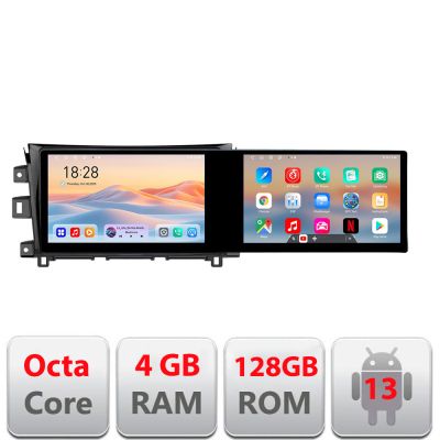 Navigatie NIssan Navara 2017- Kit-navara17 Edotec 2 ecrane  8 core 4+128 21.6 inch Incell android Wifi 5Ghz gps internet