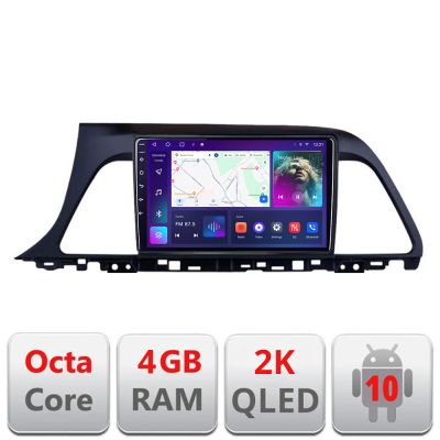 Navigatie Hyundai Sonata Nou C-417 Android Octa Core Ecran 2K QLED GPS 4G 4+32GB 360 KIT-417+EDT-E409-2K