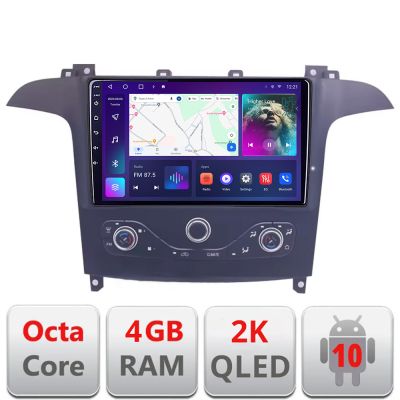 Navigatie Ford S-max 2006-2014 QLED 2K Octa core 4+32 DSP 360 Optic FHD internet gps radio carplay android auto KIT-smax-navi+EDT-E409-2K