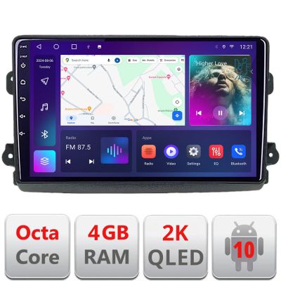 Navigatie Fiat Ducato 2021- QLED 2K Octa core 4+32 DSP 360 Optic FHD internet gps radio carplay android auto KIT-ducato2024+EDT-E409-2K
