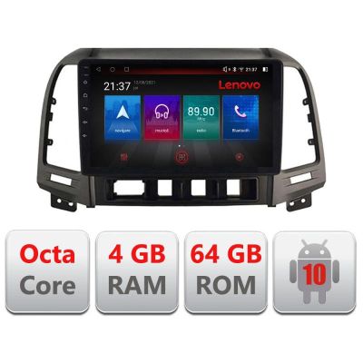 Navigatie Hyundai Santa Fe 2006-2012 E-008 Octa Core cu Android Radio Bluetooth Internet GPS WIFI DSP 4+64GB 4G RESIGILAT