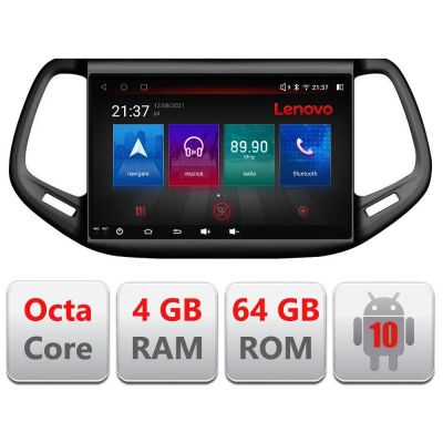 Navigatie Jeep Compass 2017 E-732 Octa Core cu Android Radio Bluetooth Internet GPS WIFI DSP 4+64GB 4G RESIGILAT