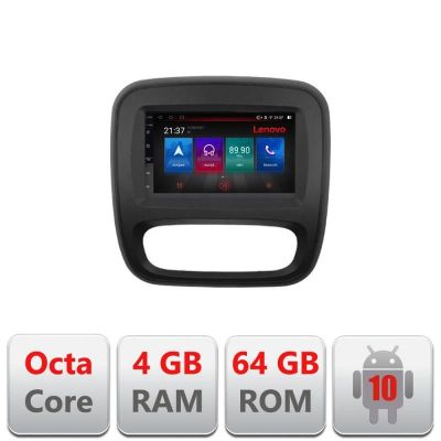 Navigatie Renault Trafic 2014-2017 E-rt09 Octa Core cu Android Radio Bluetooth Internet GPS WIFI DSP 4+64GB 4G v2 RESIGILAT