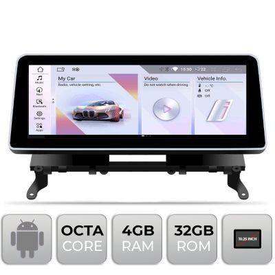 Navigatie BMW X3 X4 F25 F26 2010-2011 cu ecran CIC Android ecran 10.25" 4+32 4G BT
