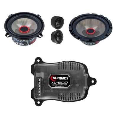 Pachet Difuzoare Audio System Component CARBON 165 pentru usile din fata + amplificator Taramps pe 2 canale