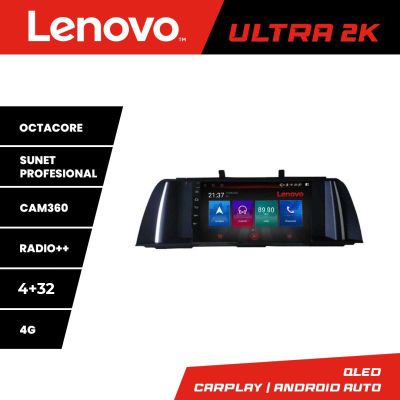 Navigatie Seria 5 F10 2010-2012 CIC 8 core QLED Qualcomm 4+32 360 Android Waze USB Navigatie Internet Youtube Radio Lenovo