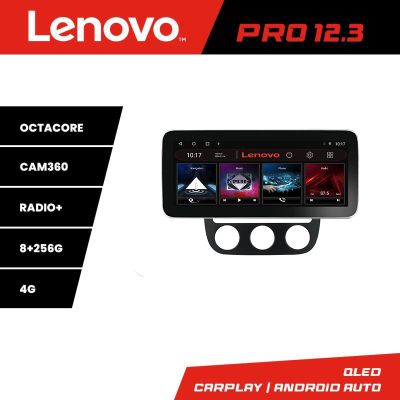 Navigatie VW Golf 5 2004-2010 clima automatica Lenovo PRO 8+256 12.3 inch qled android 4G DSP gps internet  KIT-golf5-automatic