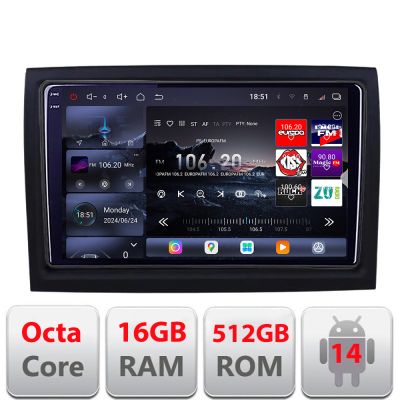 Navigatie Fiat ducato 2006- Edotec Kit-DUCATO 8 core QLED 2K 16+512GB 360 Android Waze USB Navigatie Internet Youtube Radio v2