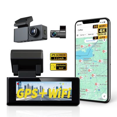 Cameră auto Duala 4K + 1K UHD 3.2” ARTIE CAM V2 – 5G WiFi, Senzor G, GPS integrat, Monitorizare parcare 24h